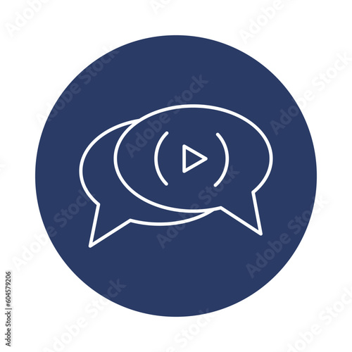 bubble, chat, video, video play, video chat icon