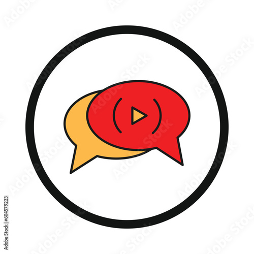bubble, chat, video, video play, video chat icon
