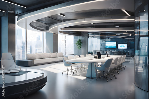 Futuristisches Büro, Zukunft, Architektur, erstellt mit KI