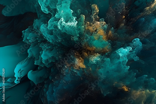 Space background with realistic nebula and shining stars. Cosmos with stardust and milky way. Magic color galaxy. Infinite universe and starry night. AI illustration. For science fiction, wallpaper. © Oksana Smyshliaeva