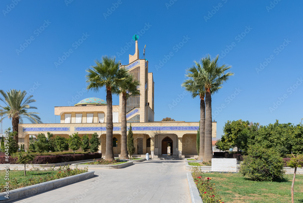 Exterior of modern Airport Mosque in Shiraz International Airport, Shiraz, Fars Province, Iran.