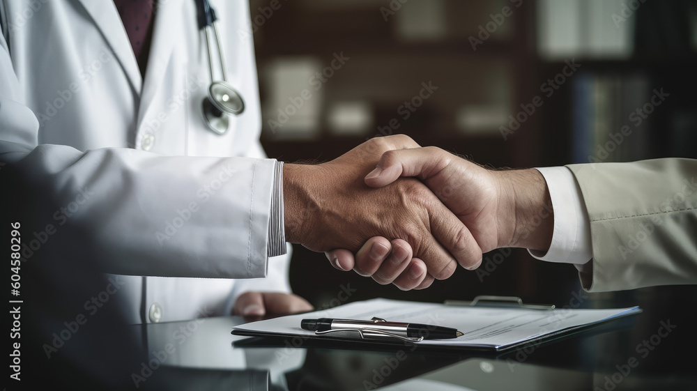 Close up Doctor giving a consultation to a patient. Physician ready to examine and help patient Close up Doctor giving a consultation to a patient. Physician ready to examine and help patient
