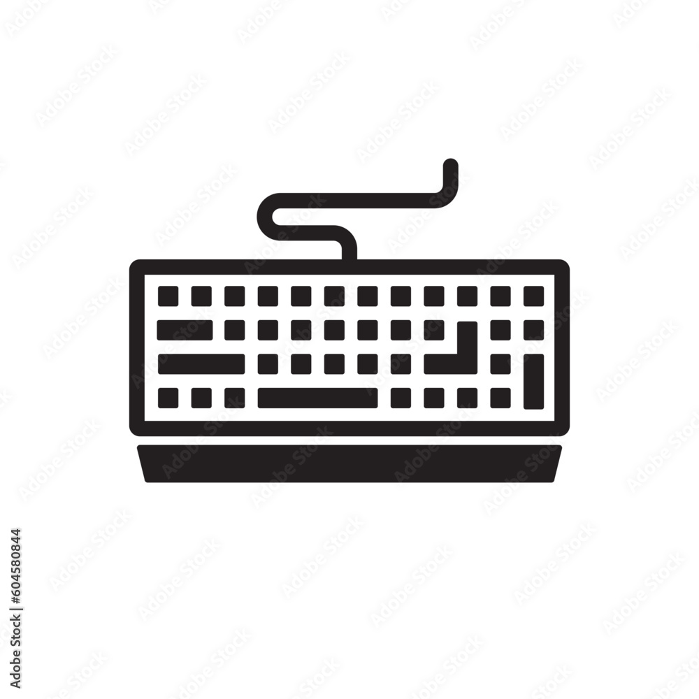 Keyboard vector icon. Keyboard linear flat sign design. Computer keyboard symbol pictogram
