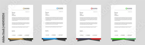 Professional and corporate letterhead design. Simple, modern business letterhead template for company or office use.