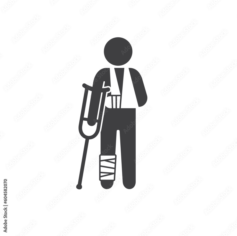 illustration of injury, accident icon, vector art. illustration of injury, accident icon, vector art.