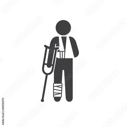 illustration of injury, accident icon, vector art.