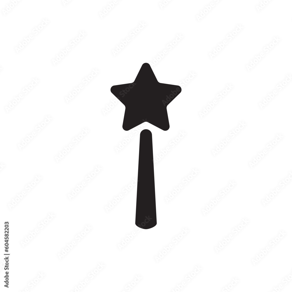 Magic wand with stars flat sign design. Magic wand vector icon. Magic wand symbol pictogram. UX UI icon Magic wand with stars flat sign design. Magic wand vector icon. Magic wand symbol pictogram. UX UI icon
