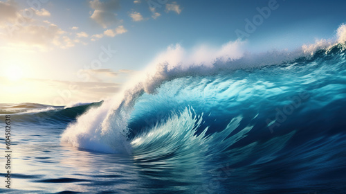 Big ocean wave. AI © Oleksandr Blishch
