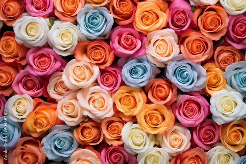 Colorful roses floral background Generative Ai