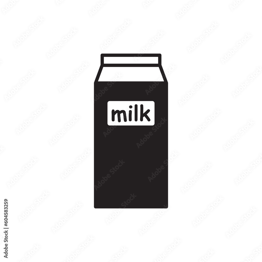Milk product package flat sign design. Milk package vector icon. Milk box symbol pictogram. Milk product package flat sign design. Milk package vector icon. Milk box symbol pictogram.