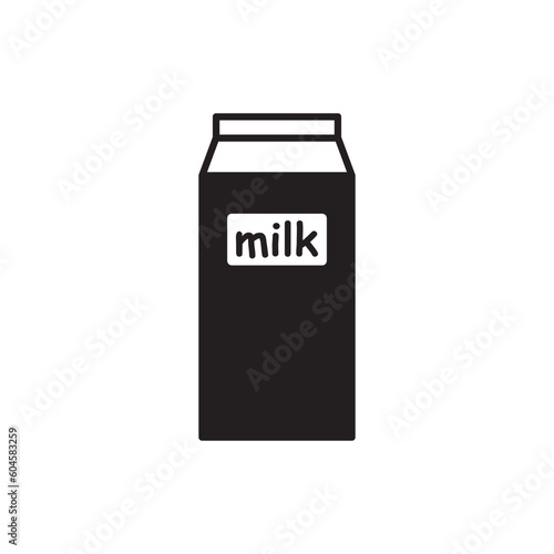 Milk product package flat sign design. Milk package vector icon. Milk box symbol pictogram.  