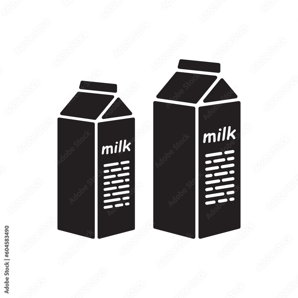 Milk product package flat sign design. Milk package vector icon. Milk box symbol pictogram. Milk product package flat sign design. Milk package vector icon. Milk box symbol pictogram.