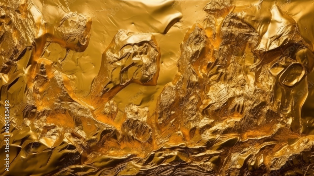 Photorealistic Golden Texture Depicting Rough and Pure Gold Surface