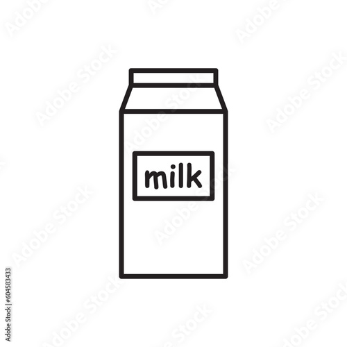 Milk product package flat sign design. Milk package vector icon. Milk box symbol pictogram.  