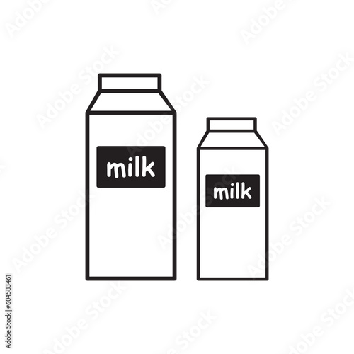 Milk product package flat sign design. Milk package vector icon. Milk box symbol pictogram.  