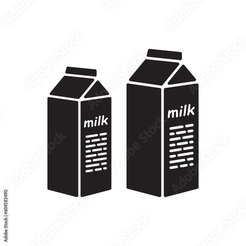 Milk product package flat sign design. Milk package vector icon. Milk box symbol pictogram.  