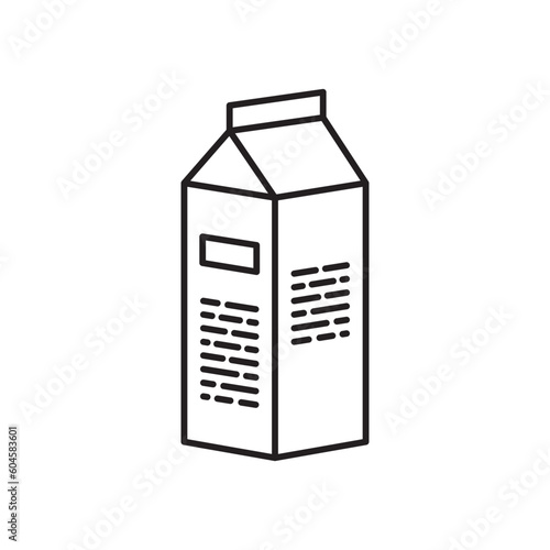 Milk product package flat sign design. Milk package vector icon. Milk box symbol pictogram.  