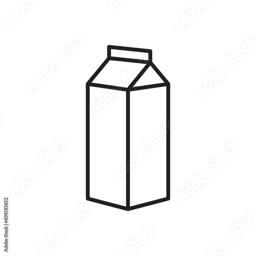 Milk product package flat sign design. Milk package vector icon. Milk box symbol pictogram.  