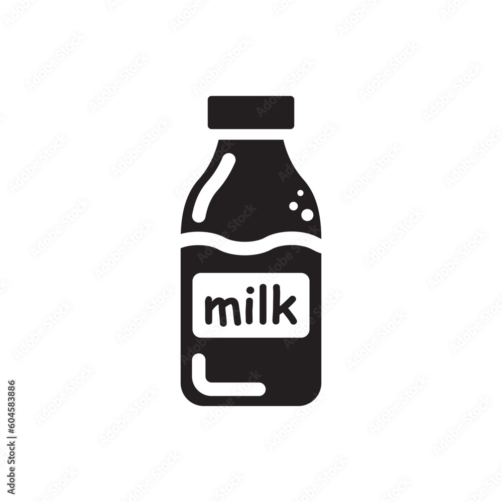 Title: Milk bottle vector icon. Natural milk flat sign design. Milk symbol pictogram. UX UI icon Title: Milk bottle vector icon. Natural milk flat sign design. Milk symbol pictogram. UX UI icon