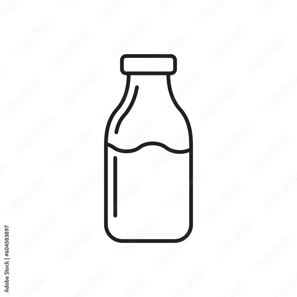 Title: Milk bottle vector icon. Natural milk flat sign design. Milk symbol pictogram. UX UI icon Title: Milk bottle vector icon. Natural milk flat sign design. Milk symbol pictogram. UX UI icon