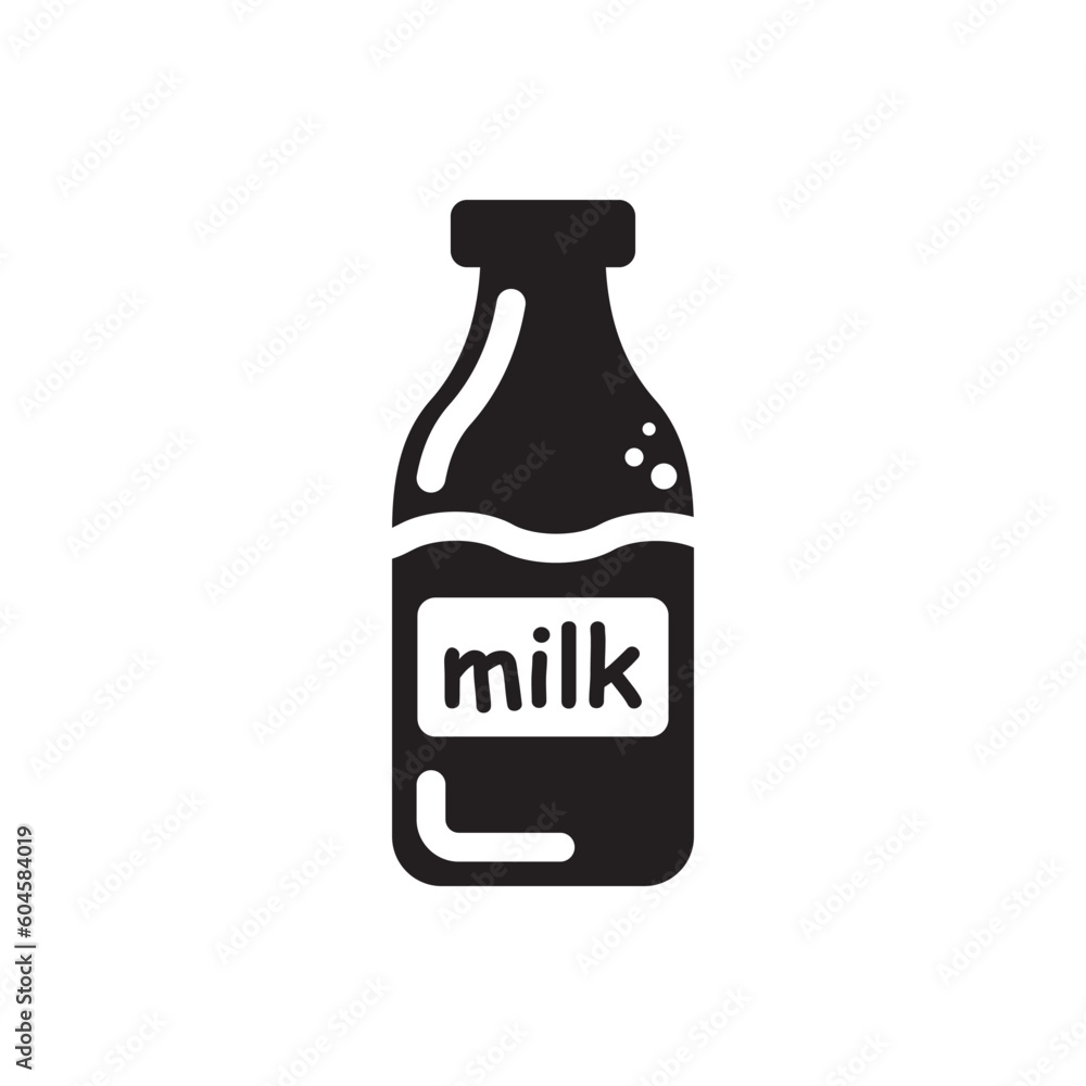 Title: Milk bottle vector icon. Natural milk flat sign design. Milk symbol pictogram. UX UI icon Title: Milk bottle vector icon. Natural milk flat sign design. Milk symbol pictogram. UX UI icon