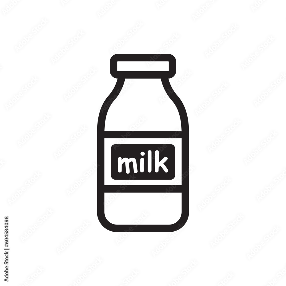 Title: Milk bottle vector icon. Natural milk flat sign design. Milk symbol pictogram. UX UI icon Title: Milk bottle vector icon. Natural milk flat sign design. Milk symbol pictogram. UX UI icon