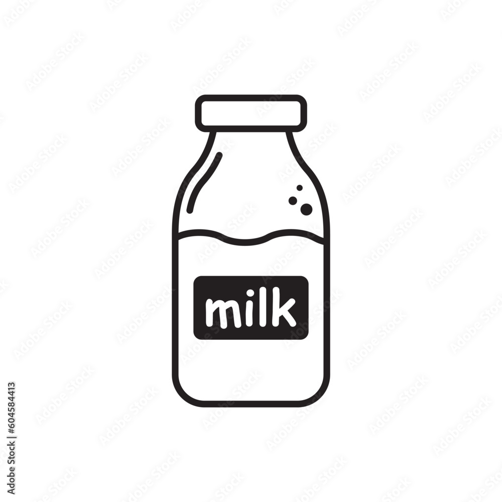 Milk bottle vector icon. Natural milk flat sign design. Milk symbol pictogram. UX UI icon Milk bottle vector icon. Natural milk flat sign design. Milk symbol pictogram. UX UI icon
