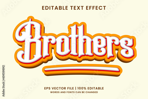 Brother editable text effect vintage style