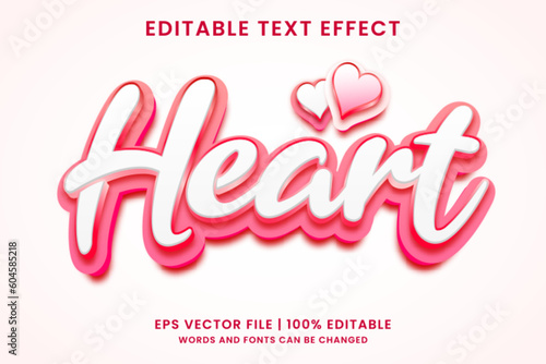Heart pink 3D editable text effect