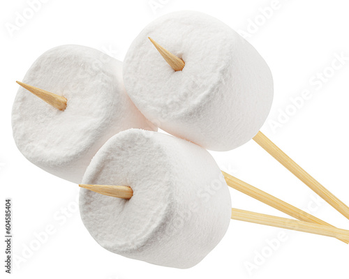 marshmallow isolated on white background, clipping path, full depth of field