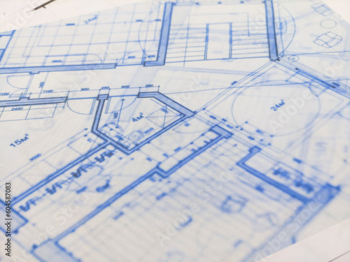 House plan project engineering design on side view © ezraceavi