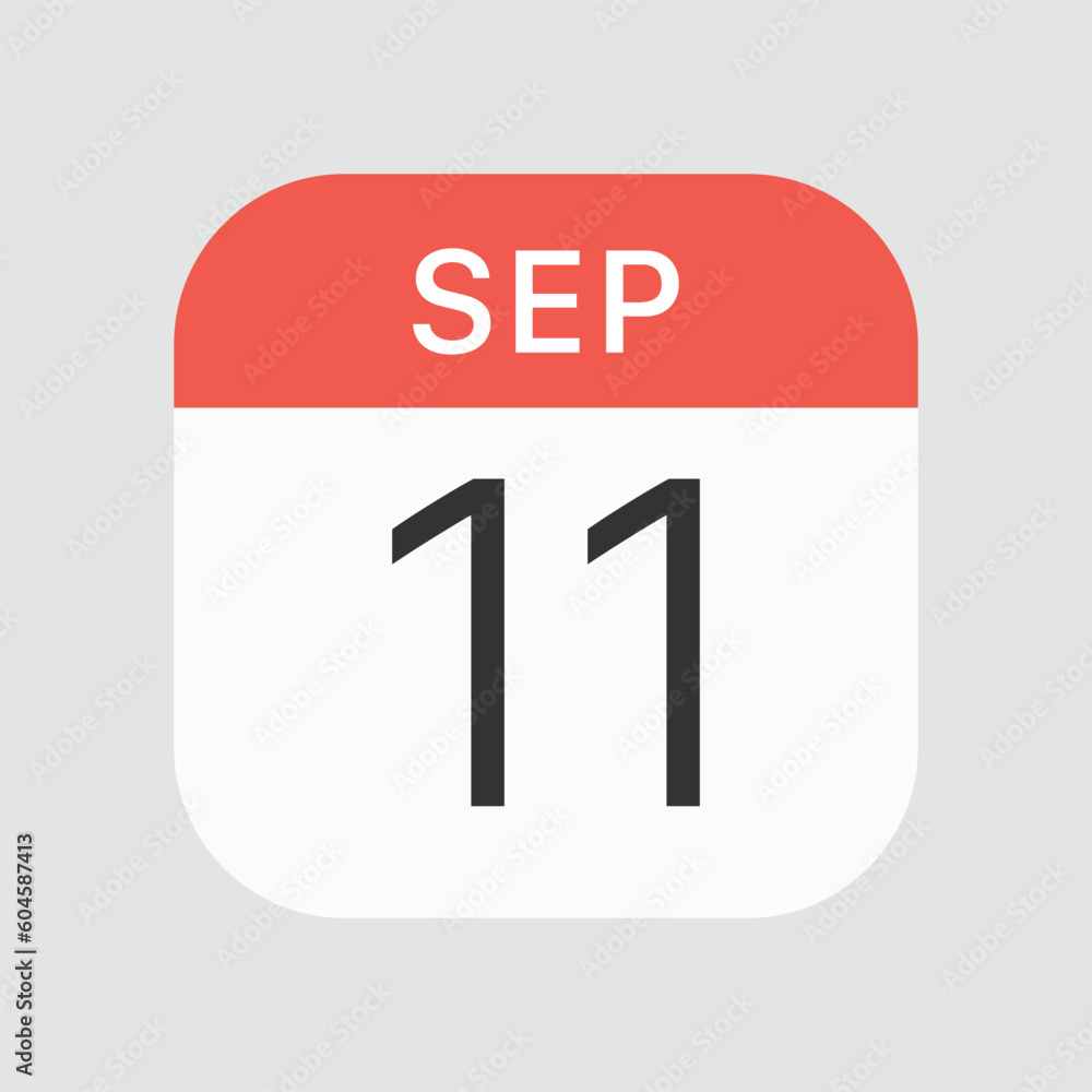 September 11 icon isolated on background. Calendar symbol modern, simple, vector, icon for website design, mobile app, ui. Vector Illustration September 11 icon isolated on background. Calendar symbol modern, simple, vector, icon for website design, mobile app, ui. Vector Illustration