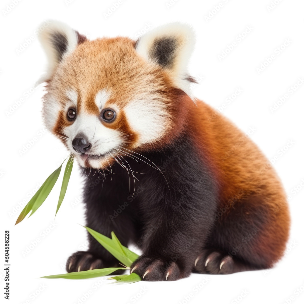 Baby Red Panda Eating Bamboo Isolated on Transparent Background - Generative AI
Baby Red Panda Eating Bamboo Isolated on Transparent Background - Generative AI