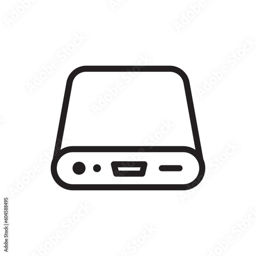 Hard drive vector icon. Hard disk drive flat sign. Portable Power bank icon symbol pictogram. UX UI icon