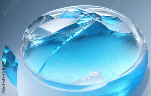 Crystal clear natural ice block. Ai generated technology