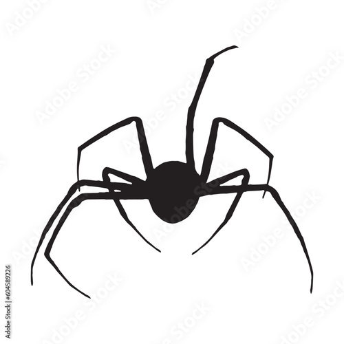 Papier peint spider silhouette vector black color on white background
