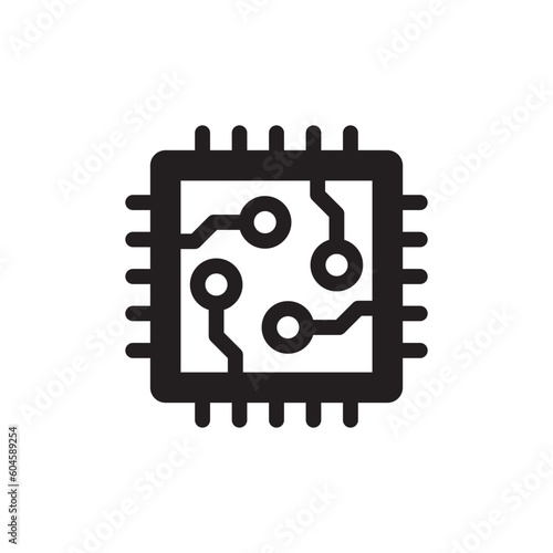 Processor vector icon. CPU microprocessor flat sign design. Computer chip symbol. Micro chip pictogram. Processor icon. CPU sign. UX UI icon