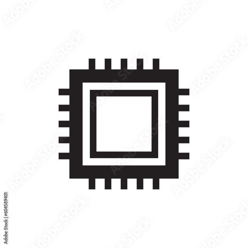 Processor vector icon. CPU microprocessor flat sign design. Computer chip symbol. Micro chip pictogram. Processor icon. CPU sign. UX UI icon