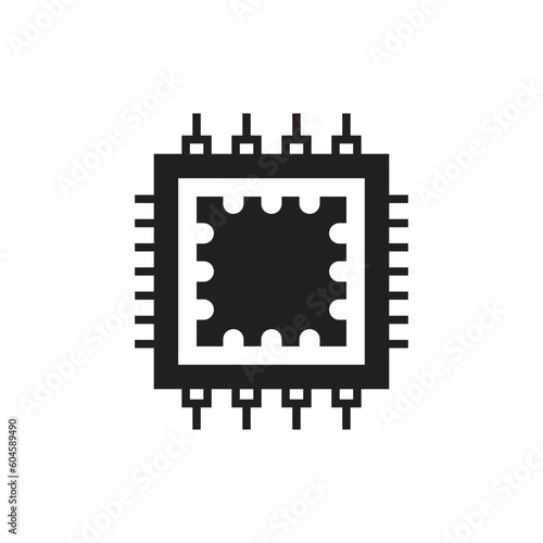 Processor vector icon. CPU microprocessor flat sign design. Computer chip symbol. Micro chip pictogram. Processor icon. CPU sign. UX UI icon