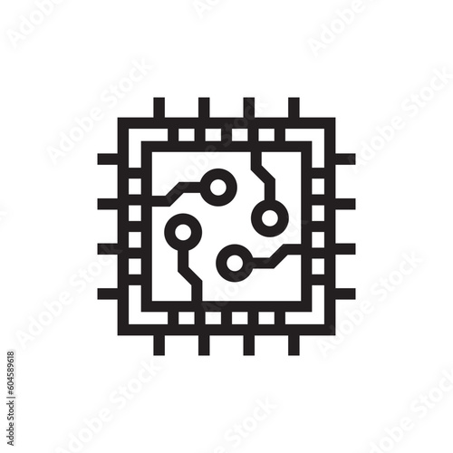 Processor vector icon. CPU microprocessor flat sign design. Computer chip symbol. Micro chip pictogram. Processor icon. CPU sign. UX UI icon