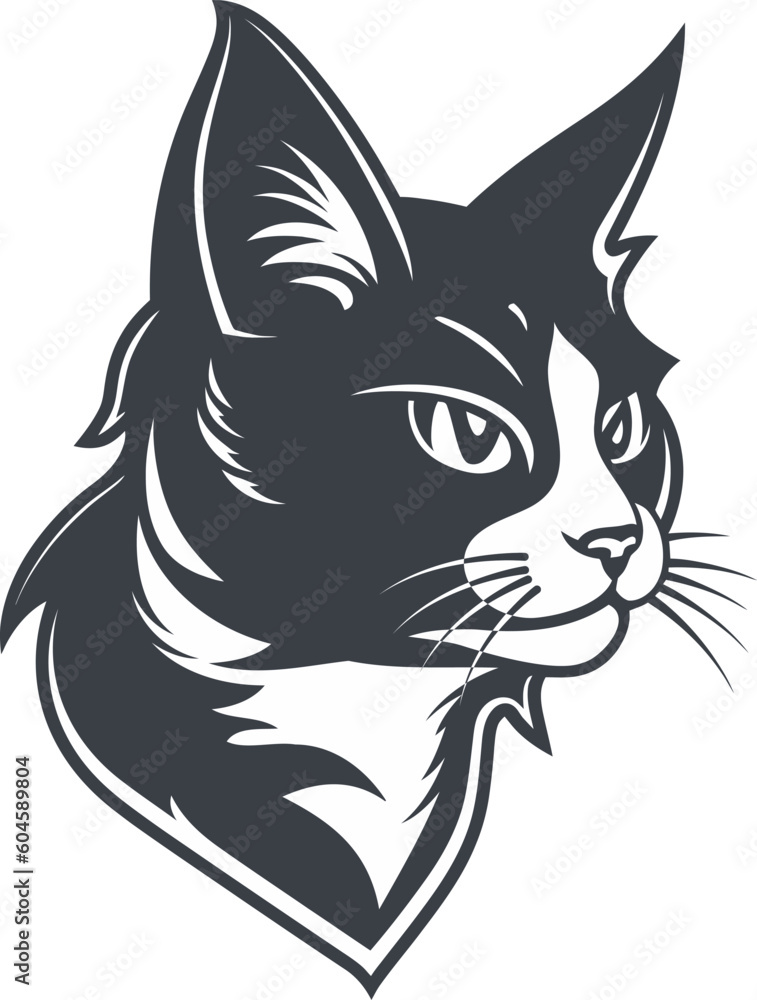Elegant Black and White Cat Vector Logo Design: Capture the Charm and Sophistication Elegant Black and White Cat Vector Logo Design: Capture the Charm and Sophistication