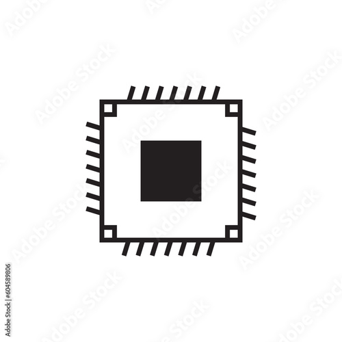 Processor vector icon. CPU microprocessor flat sign design. Computer chip symbol. Micro chip pictogram. Processor icon. CPU sign. UX UI icon