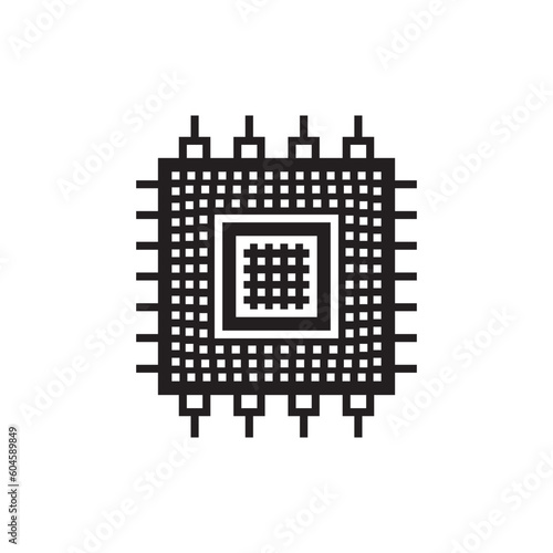 Processor vector icon. CPU microprocessor flat sign design. Computer chip symbol. Micro chip pictogram. Processor icon. CPU sign. UX UI icon