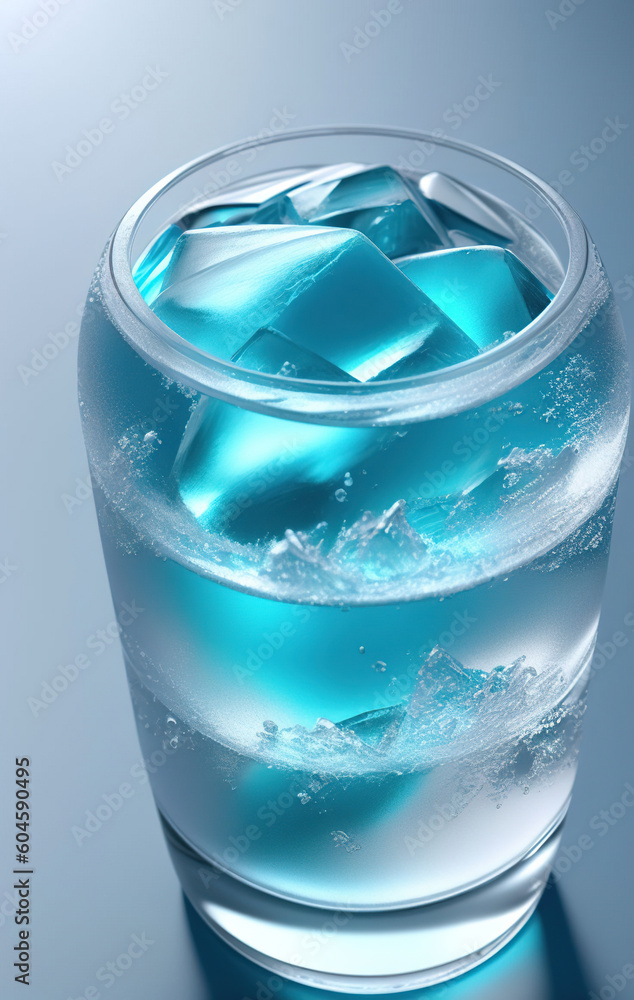 Crystal clear natural ice block. Ai generated technology Crystal clear natural ice block. Ai generated technology