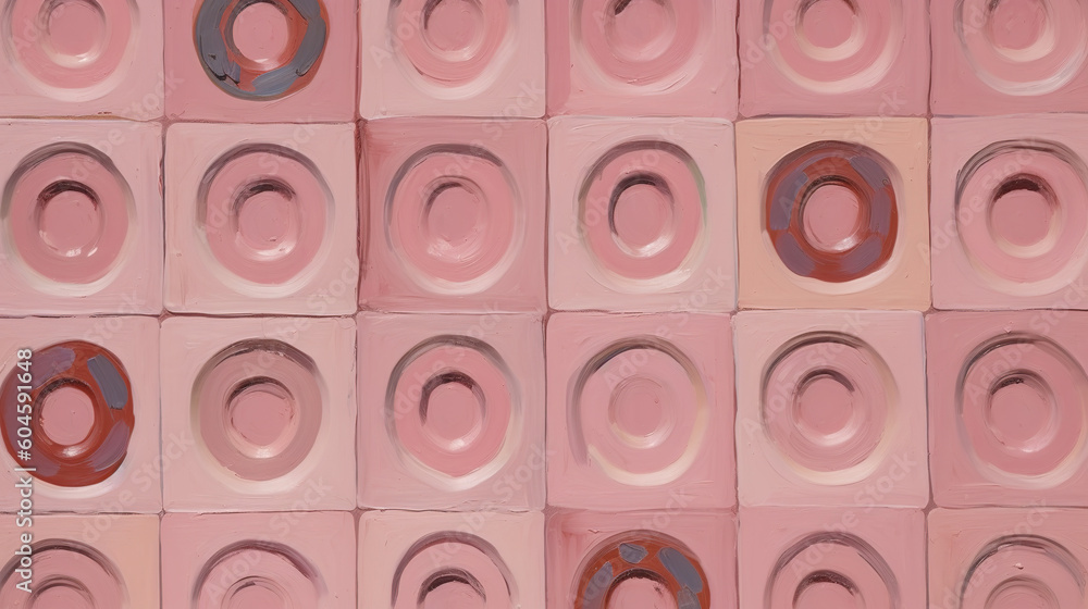 Fototapeta premium Abstract hollow shape circle, powder pink color