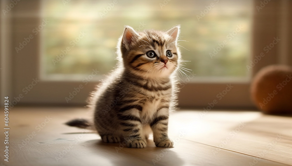 Super cute fluffy kitten, portrait of a cute baby cat fluffy, tabby kitten snoozing with copy space Super cute fluffy kitten, portrait of a cute baby cat fluffy, tabby kitten snoozing with copy space