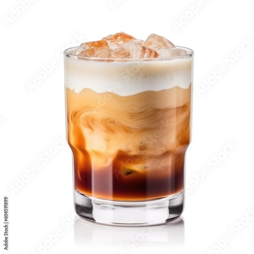 Amaretto Sour Cocktail isolated on white (generative AI)