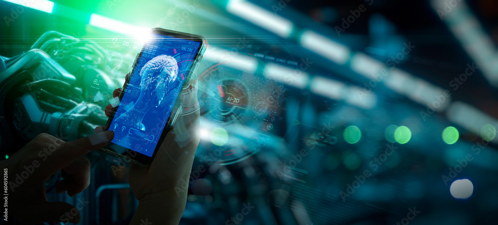 Smart Idea Using Technology Businessman using smart devices for Digital technology connection and ...