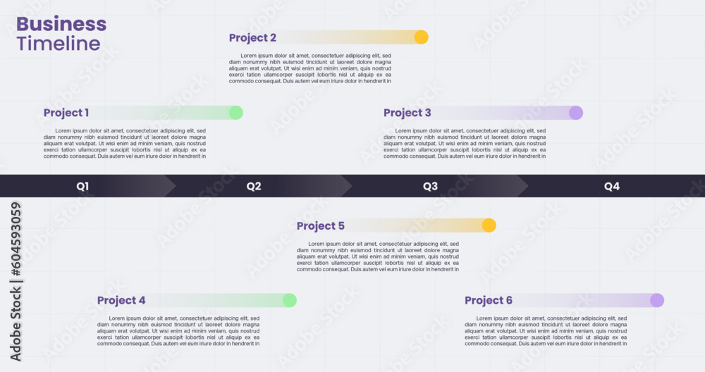 infographic diagram template for fiscal quarters business timeline ...