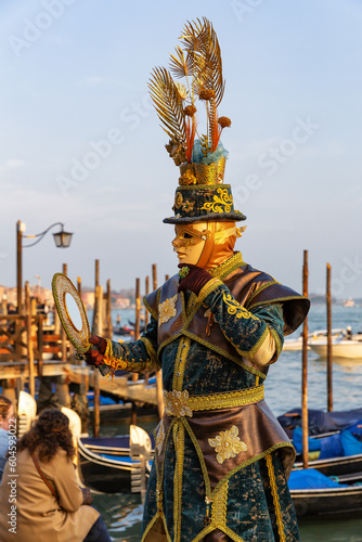 Gorgeous image of carnival masks in Riva degli Schiavoni, Venice © lapas77
